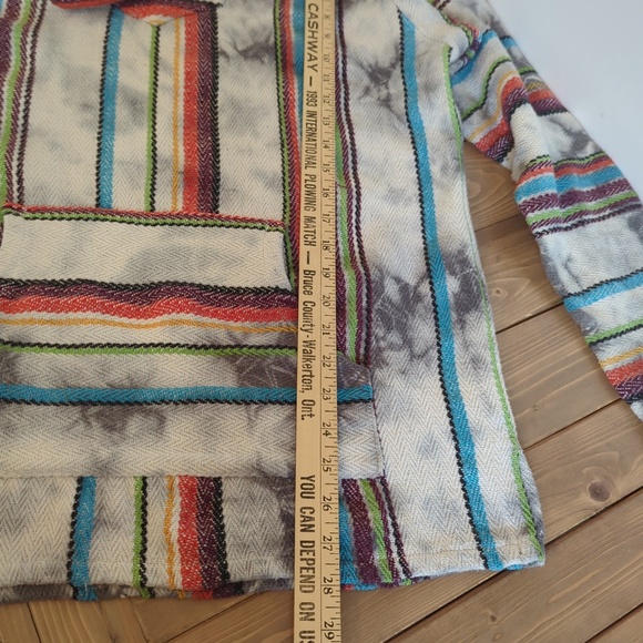 Original Senor Lopez Woven Baja Hoodie Pullover Poncho Surfer Adult SZ M - Picture 6 of 11